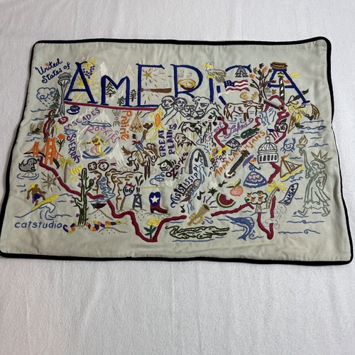 Catstudio Vintage Embroidered Decorative Throw Pillow Cover 2004 America