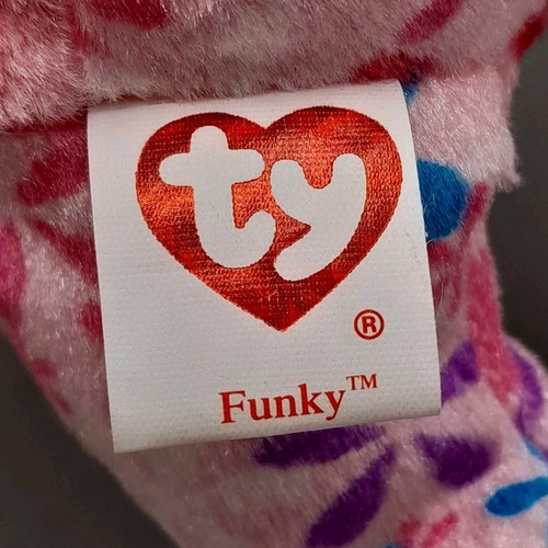 TY Beanie Baby FUNKY the Bear Colorful Plush 8.5” Stuffed Animal Toy NEW - Picture 10 of 11