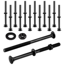 12 Sets 3/8 X 6 Inch Black Carriage Bolt Kit Galvanized Carriage Bolt Set Includ