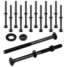 12 Sets 3/8 X 6 Inch Black Carriage Bolt Kit Galvanized Carriage Bolt Set Includ