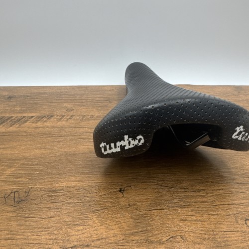 Sella Italia Turbo Perforated Black Leather Saddle EXCELLENT 1986 Vintage Bike - Picture 3 of 7