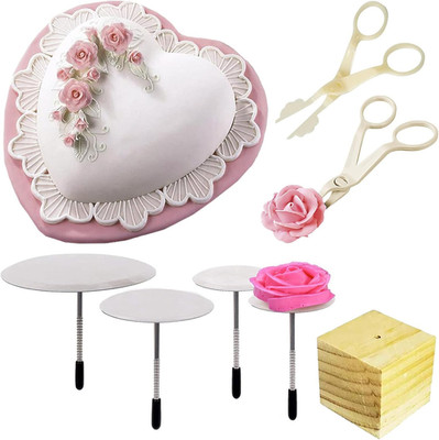 7 Stück Icing Blumennagel Set, Fondant Deko Kuchen Dekorieren Nägel Kuchen Blume