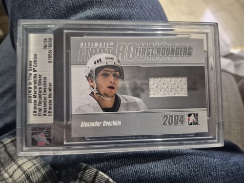 2007-08 ITG ULTIMATE FIRST ROUNDER SILVER ALEXANDER OVECHKIN GAME USED JERSEY/24 - Picture 1 of 7
