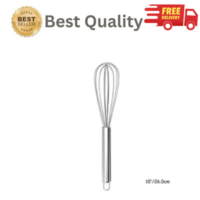 Stainless Steel Balloon Whisk Egg Beater Kitchen Mixing Wire Whisk 10in