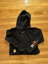 Women s Nike black crop hoodie sweater Center Swoosh Size Medium