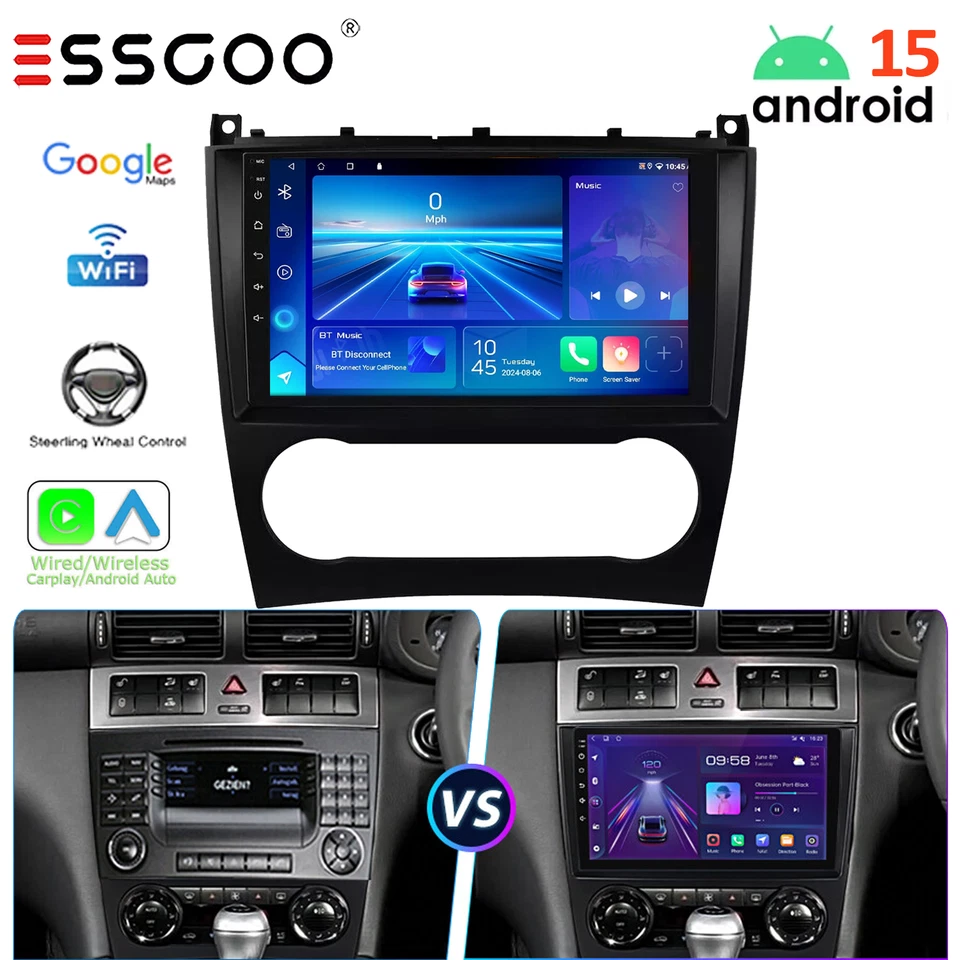 Radio de coche estéreo CarPlay 32 GB para Mercedes-Benz ML350 GL450 2007-2011 Android 15 Foto 2 de 4