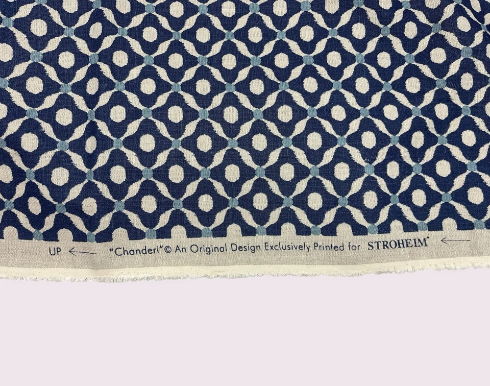 Stroheim - Chanderi Navy Fabric - 100% Linen - 5 Yds x 54" - Image 3 of 3