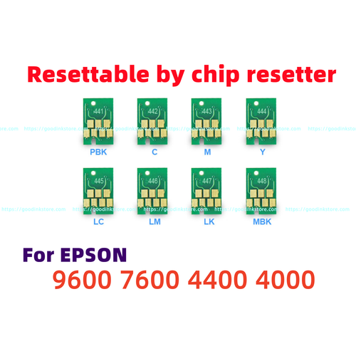 8pcs resettable chips Permanent For Stylus Pro 9600 7600 4000 4400 Printer chip - 第 1/2 張圖片