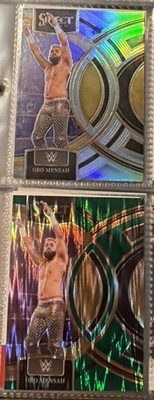 Oro Mensah 2 Card Prizm Lot Green & Silver Premier 2024 Panini Select WWE NXT