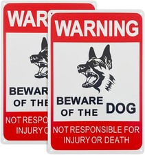 Beware of Dog Sign, 2-Pack 12*8 Inches Rust Free Aluminum, Reflective,