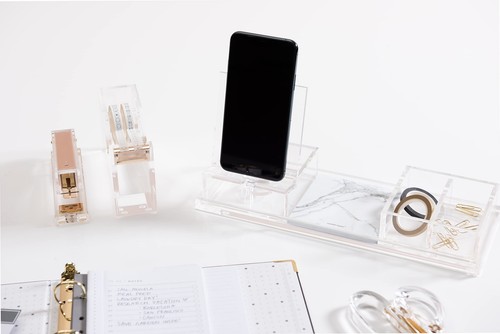 Acrylic Bloc Holder, Desktop Organization and Office Supplies, 4” W x 4” L x ... - Picture 7 of 9