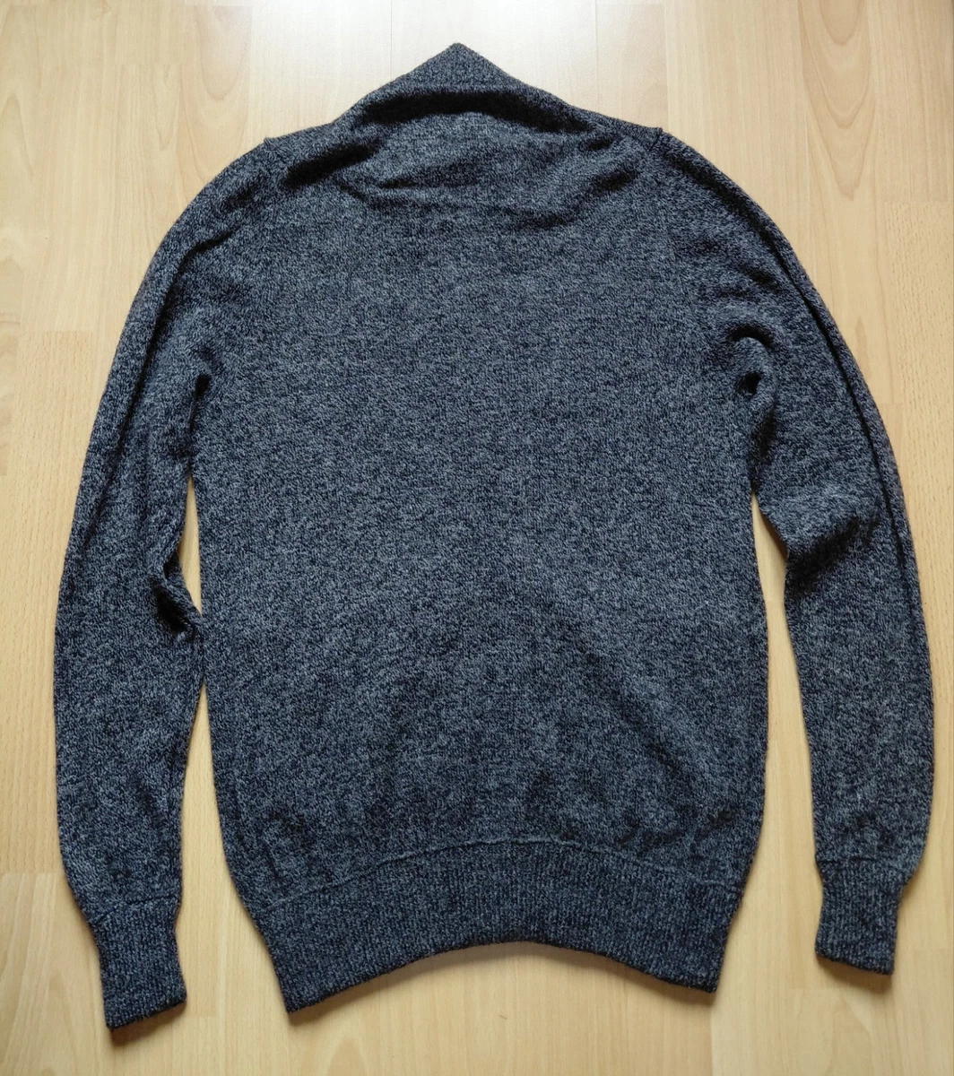Cárdigan St Michael (M&S) para hombre carbón 100 % lana cremallera completa talla M.