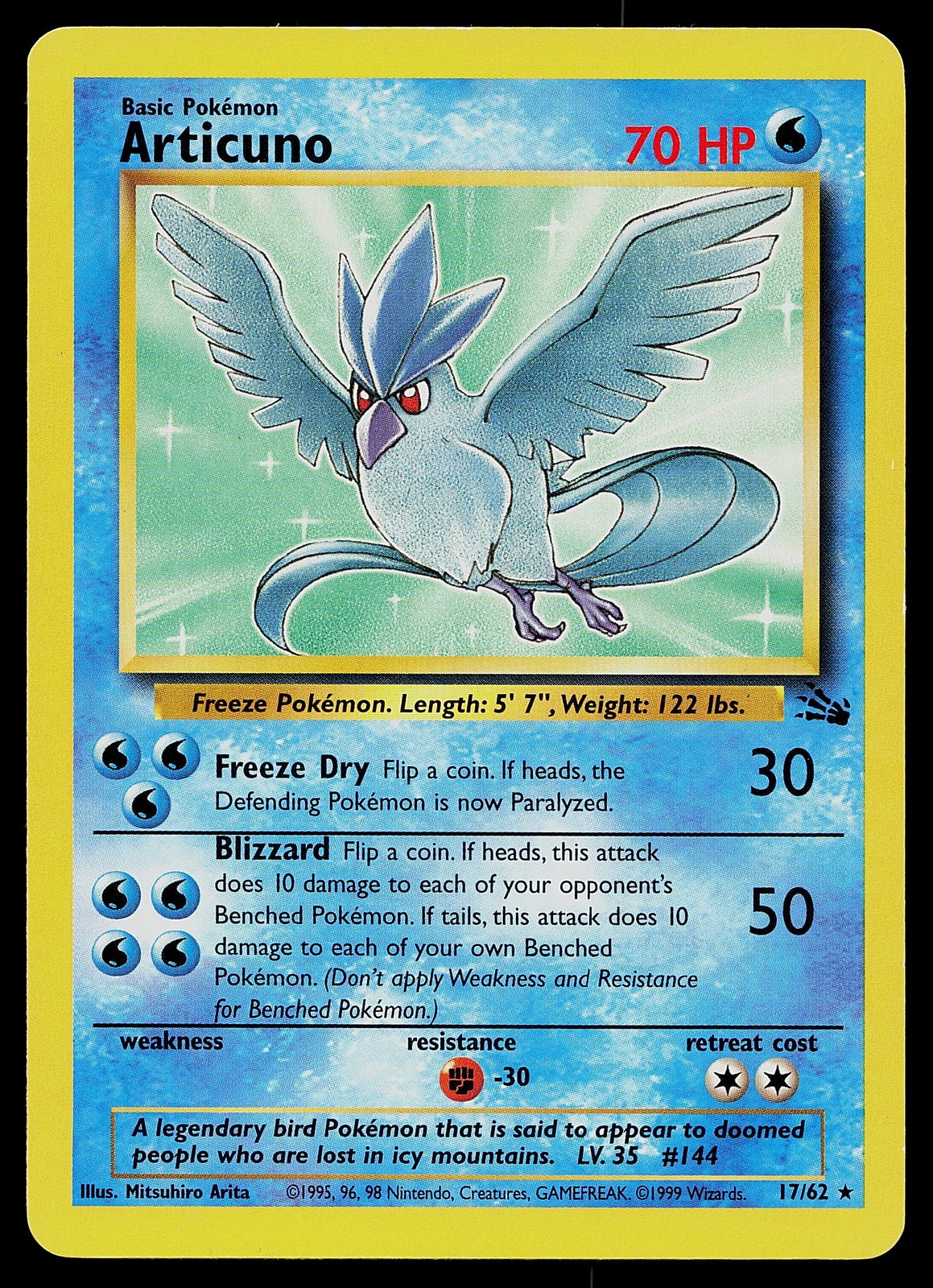 Pokemon Card - Articuno Fossil 17/62 Rare