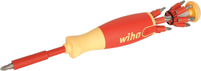 Wiha 38050 14 Piece Insulated Pop-Up Bit Holder Set Slotted, Phillips, Square, P