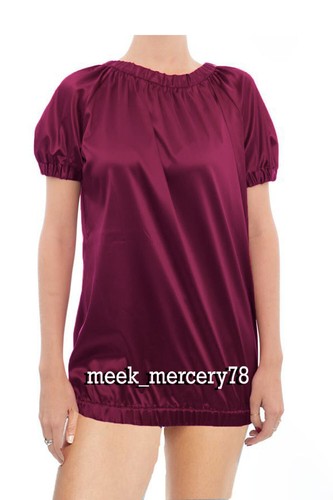 Round Neck T Shirt Satin Elastic Hem Top Women Special Office Party Wear S106 - Picture 42 of 45