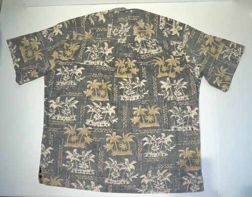 Tori Richard Mens Sz L 49 Chest Pullover Hawaiian Shirt Reverse Black FREE SHIP! - Picture 12 of 12