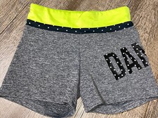 Justice sz 14 gray Black yellow compression dance shorts guc