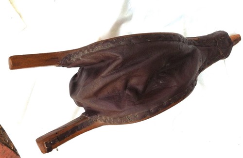 ANTIQUE BELLOWS WOOD LEATHER FIREPLACE Vintage Wooden Primitive - Picture 10 of 10
