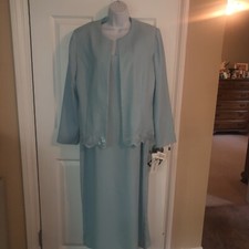 Mother Of Bride/ Groom Long Gown. Matching Jacket. Beaded Trim. NWT Size 14