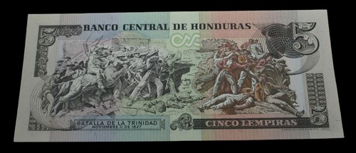 HONDURAS 5 LEMPIRAS 30/03/ 1989 MORAZAN UNC P63b #N145# - Picture 2 of 2