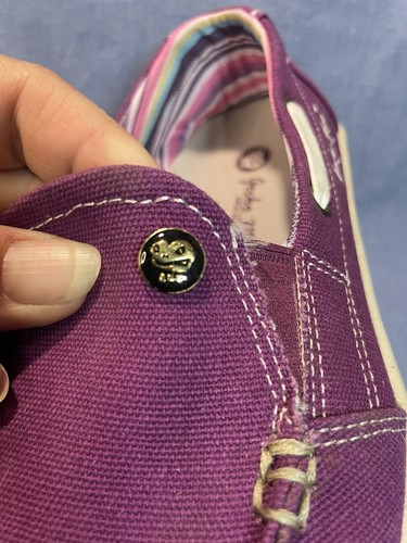 Gecko Womens Loafer Size 7.5 Purple Canvas Slip On Arch Support Comfort Shoes - Bild 6 von 8