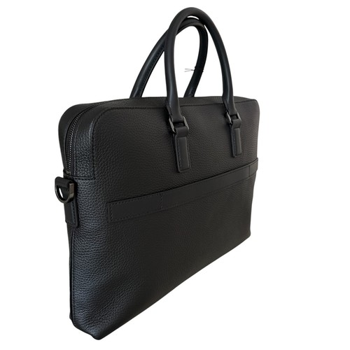 HUGO BOSS Men's Morval Black Leather Messenger - Picture 10 of 18