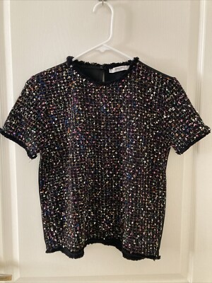 Mango Tweed T Shirt XS