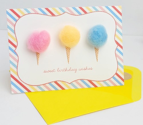 Cotton Candy Sweet Birthday Card With Coordinating Envelope - Picture 2 of 7