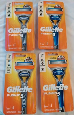 Lot Of 4 - Gillette Fusion 5 for Men  Razor Handle  with 1 Cartridge each pk