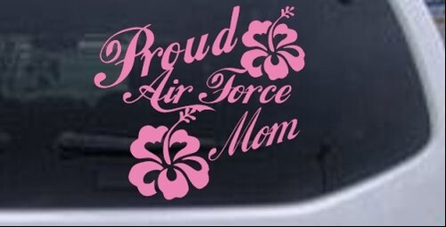 Proud Air Force Mom Hibiscus Flowers Car or Truck Window Laptop Decal Sticker - Picture 10 of 32