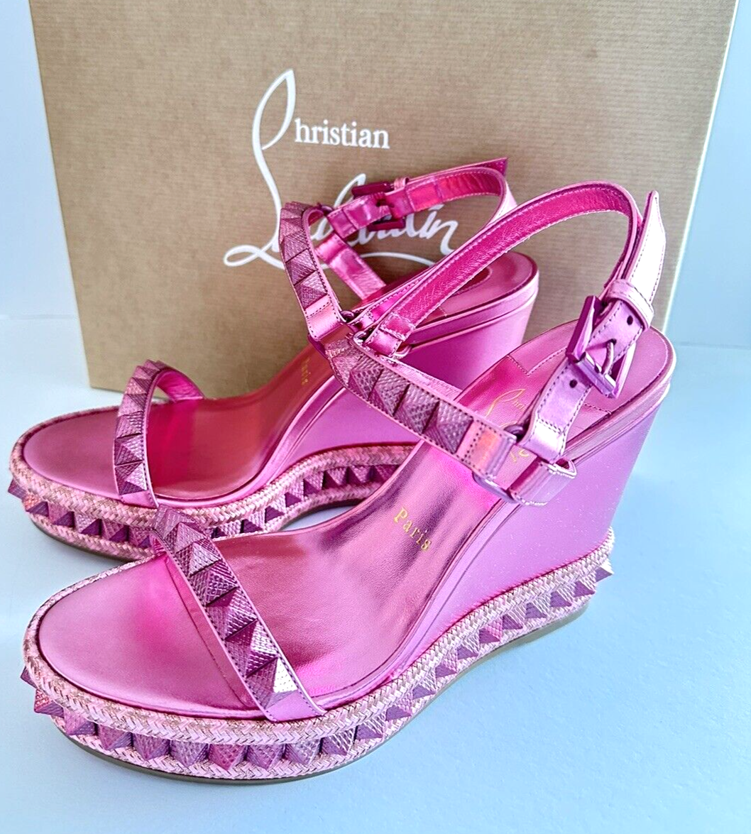 Christian Louboutin Pyraclou 110 Pink Glitter Stud Platform Christian Louboutin Pyraclou 110 Pink Glitter Stud Platform
