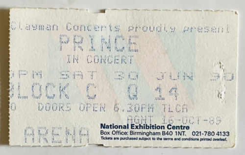 Prince Original Used Concert Ticket NEC Arena Birmingham 30th Jun 1990 - Picture 1 of 1