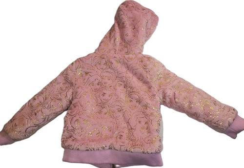 Disney Princess Girls Soft Hoodie Jacket Princess Faces Light Pink Size 4T G002 - Picture 6 of 7