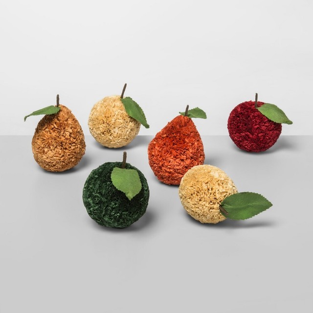 Unscented Raffia Fiber Fruits Vase Bowl Decor Filler Natural Colorful