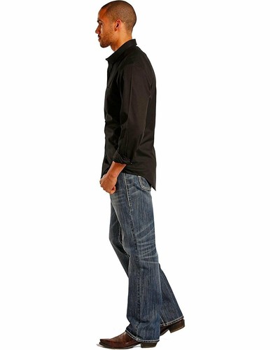 Rock & Roll Denim Herren Relaxed Fit Double Barrel Straight Leg Vintage Wash Jeans - Bild 2 von 5