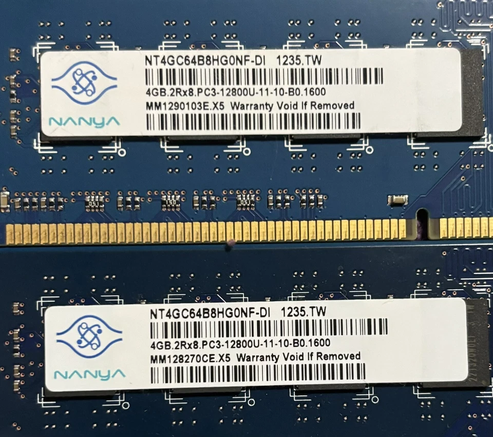 2 Nanya 4GB Ram| 4G B CB B PC3-12800 Desktop Ram - Image 3 of 3