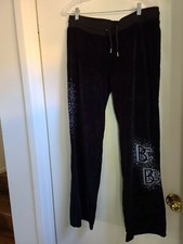 BCBG MAX AZRIA Velour Black Sequined Pant Size XL