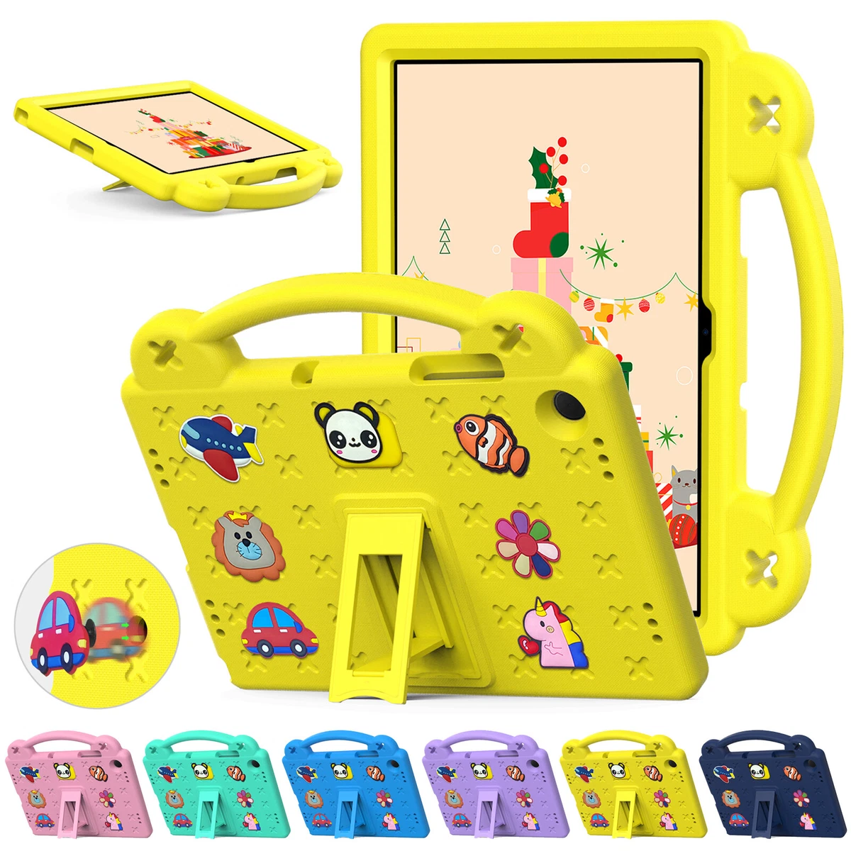 Custodia Antiurto Per Tablet 7 Pollici (Modelli 2015-2019) Per Bambini, Leggera In EVA Arancione Con Maniglia Di Supporto - DJ&RPPQ - 3