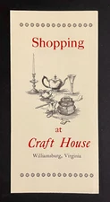 1960s Craft House Williamsburg VA Gift Shopping Vintage Travel Tourist Brochure