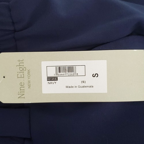 Nine Eight New York Women's Navy Belted Pull-On Paper Bag Pants NEW NWT Size S - Picture 12 of 13