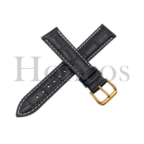12 13 14 15 16 MM Watch Band Strap Genuine Leather Alligator Tank Buckle - Picture 16 of 97