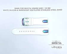 Authentic Invicta Venom 24061 White Silicone Iridescent inserts 26MM Watch Band
