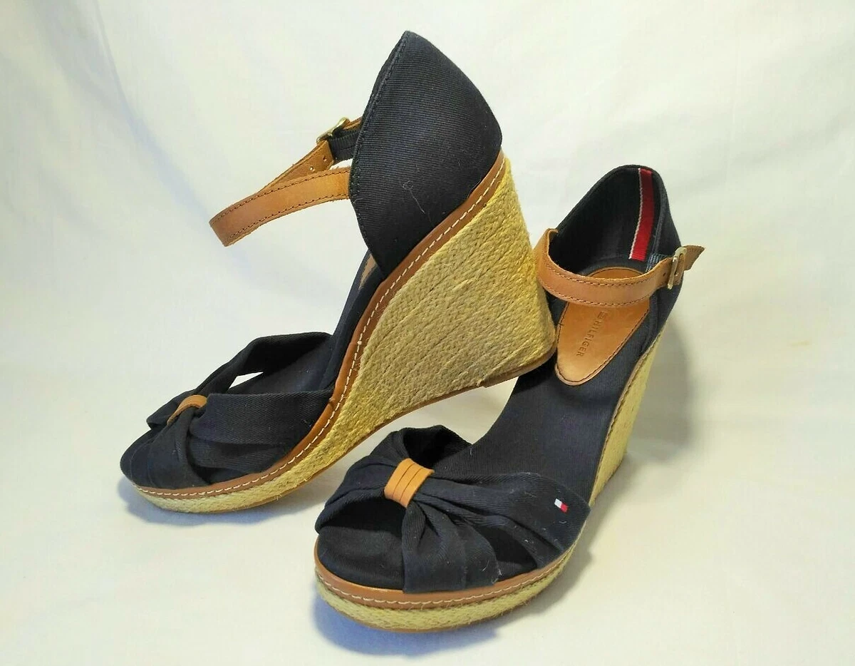 Tommy women&#039;s shoes wedge sandals ICONIC ELBA SAND EUR 37 US 7 UK 4.5 eBay