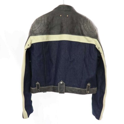ADSB Andersson Bell 24SS Racing Leather Jacket Indigo Gray