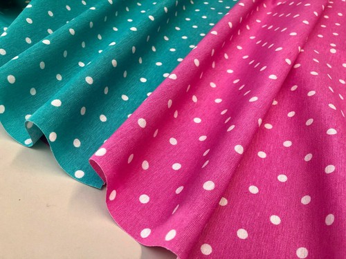 PINK Polka Dot Fabric Spots Dots PolyCotton Material Chic Textile 55'' Wide - Picture 2 of 5