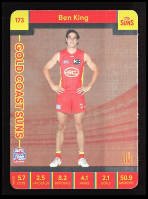 AFL 2023 Teamcoach Silver Gold Coast Ben King 173 Football Sport Card CB-1-2-E-3