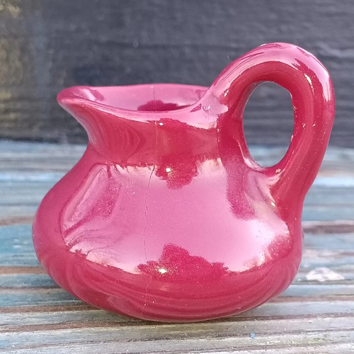 Vtg 70s Bybee Pottery Kentucky Art Pottery Maroon Miniature Gravy Pitcher 2" - Picture 17 of 17