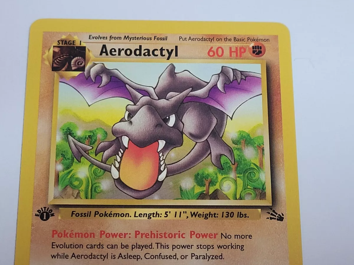 Aerodactyl Pokemon Card - 1st Edition Rare - Fossil 16/62 - Near Mint