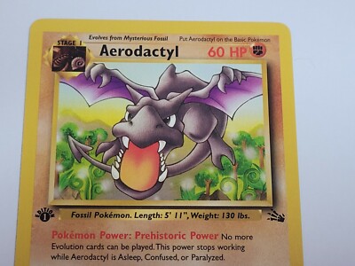 ポケモン - Aerodactyl プテラ 1ED 1st Edition 英語版 1/62 Aerodactyl 60 HP Wing Attack Pokémon 1/62 1st Edition Holo