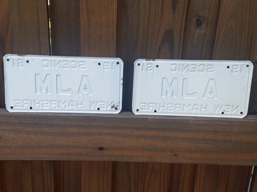 1961 Scenic New Hampshire license plate pair Initials AJM YOM YEAR OF MFG - Picture 4 of 4